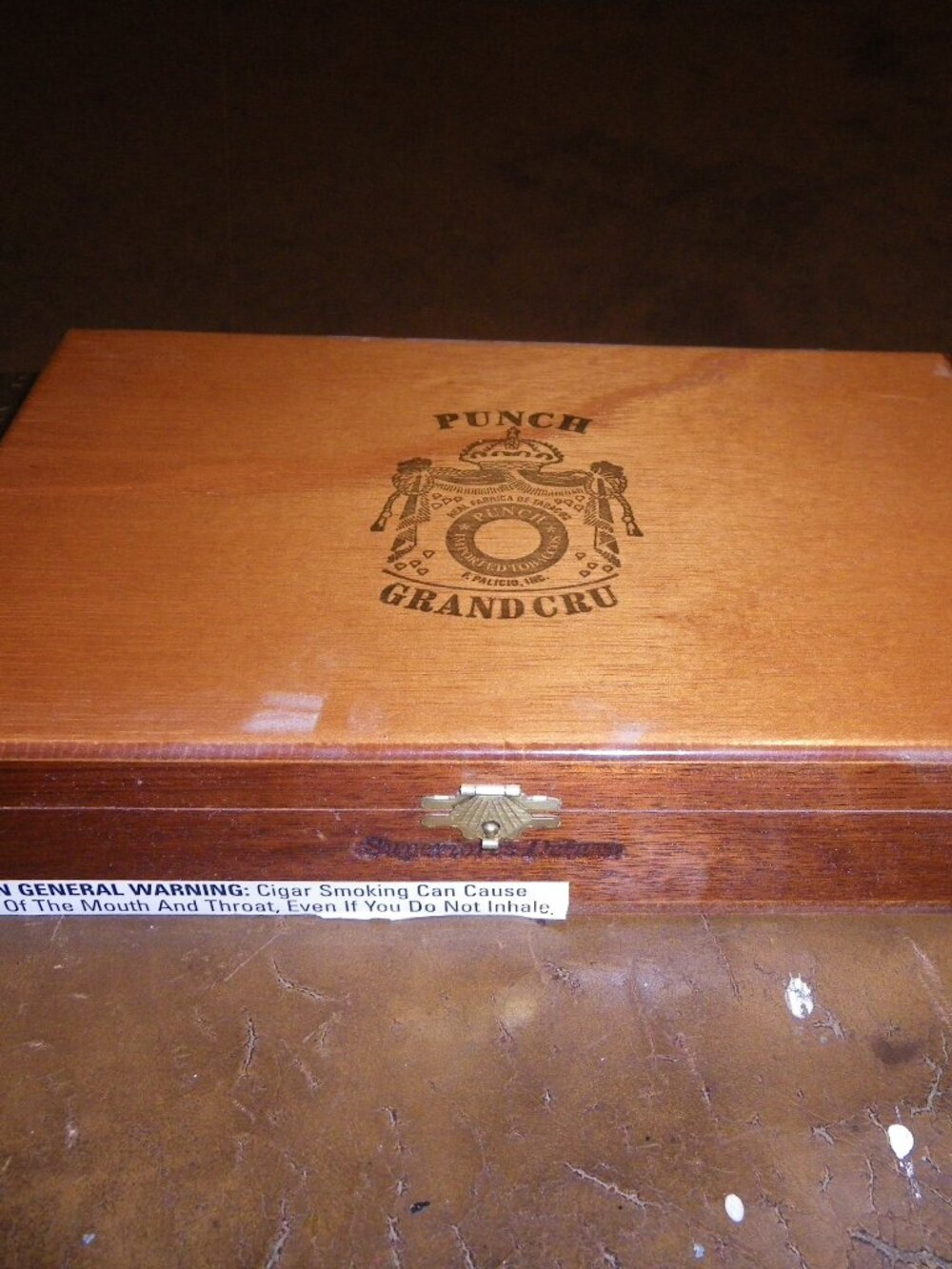 Vintage Punch Grand Cru Superiores Deluxe Empty Wood Cigar Box 10" x 6.5" x 2"